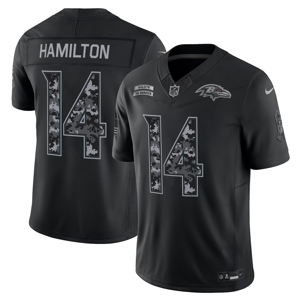 Baltimore Ravens 2026 Salute to Service Vapor Limited Jersey - All Stitched - Kyle Hamilton — view 1