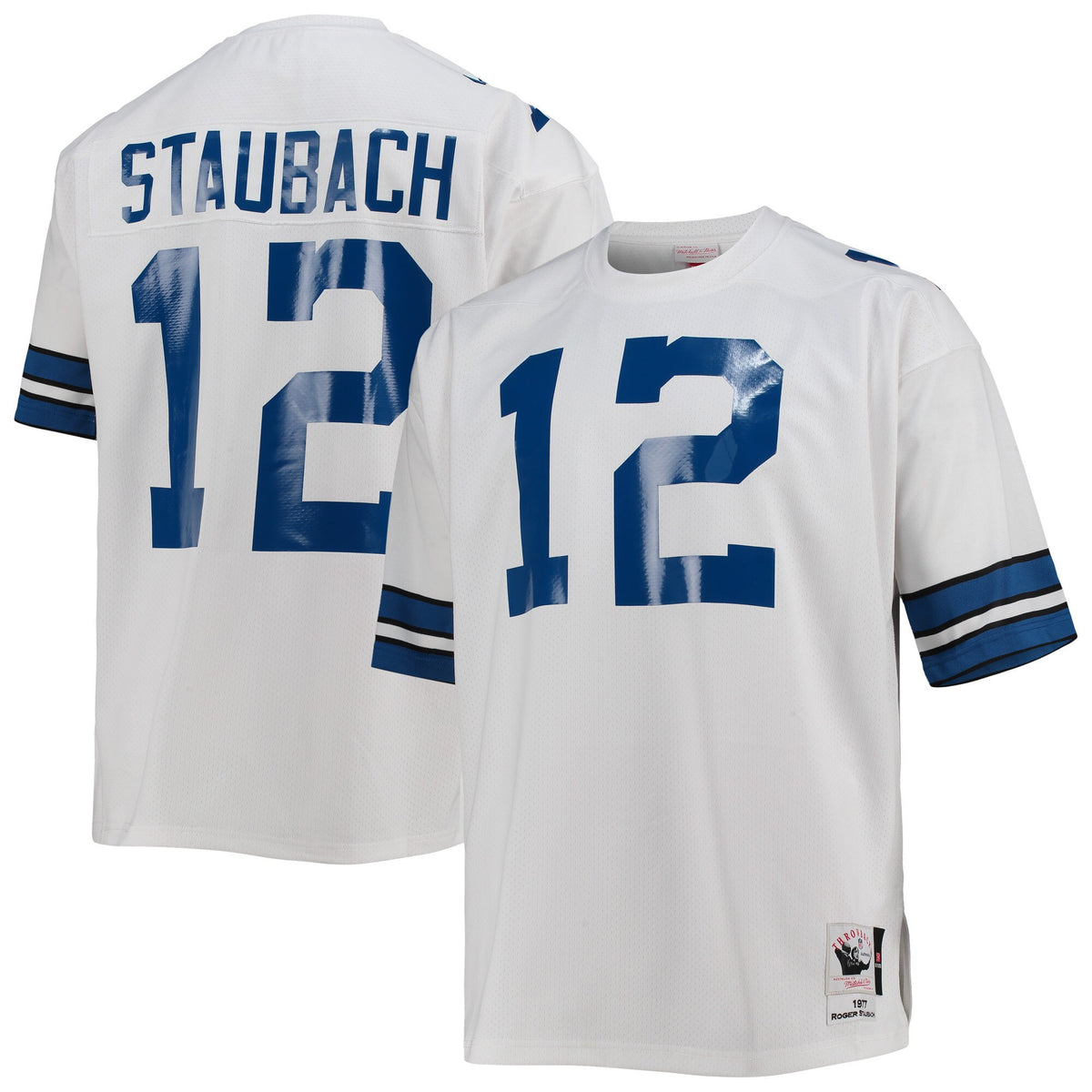 Roger Staubach Dallas Cowboys 1977 Retired Jersey - All Stitched - Roger Staubach — view 1