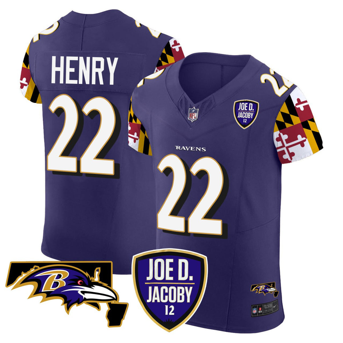 Derrick Henry Baltimore Ravens Elite Jersey - All Stitched — view 1