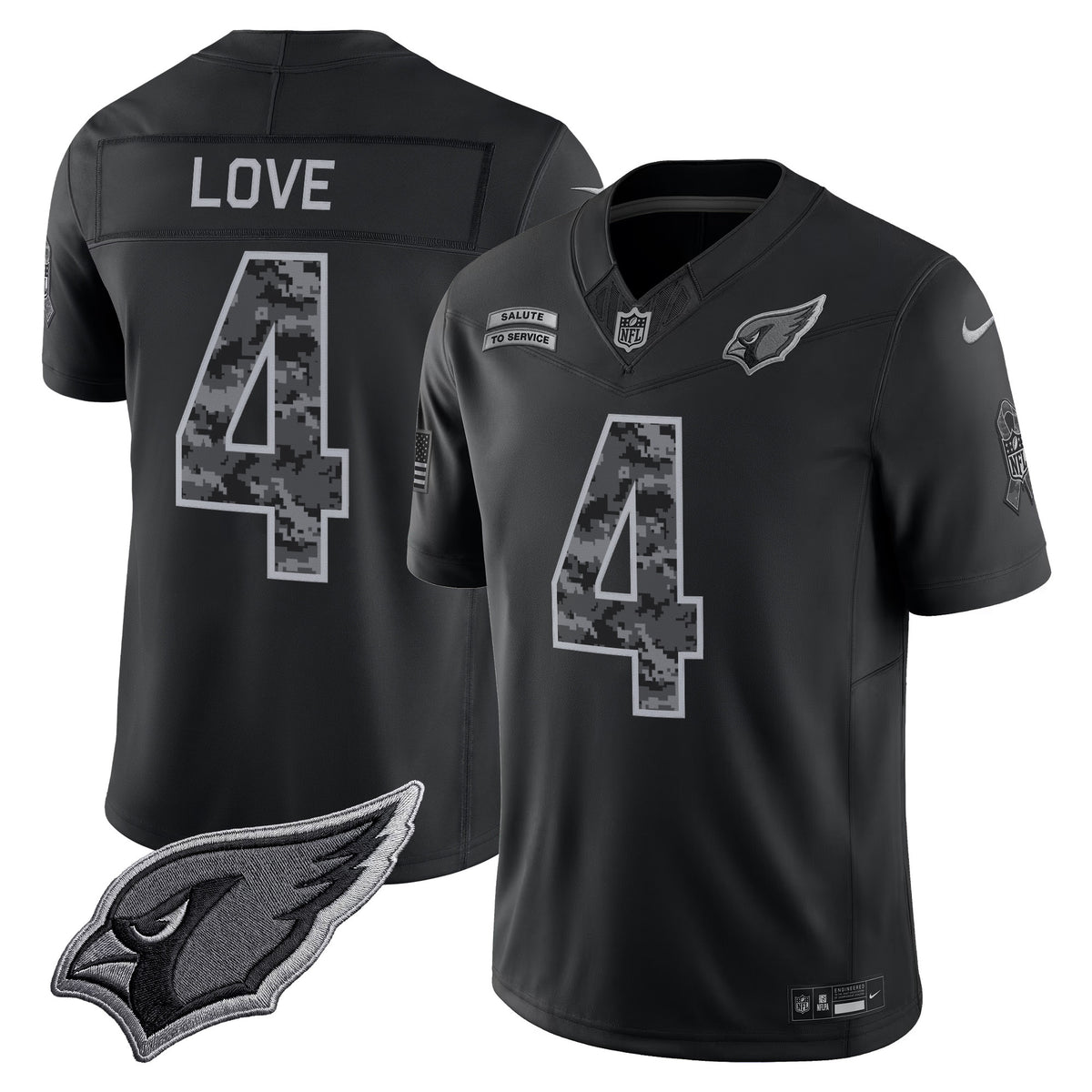 Arizona Cardinals 2026 Salute to Service Vapor Limited Jersey - All Stitched - Jeremiyah Love — view 1