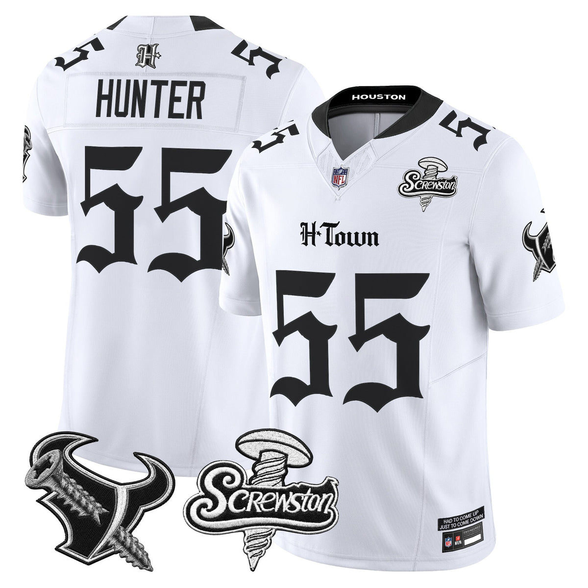 Men's Houston Texans DJ Screw Vapor Limited Jersey - Gothic Edition - All Stitched - White - Danielle Hunter — view 1
