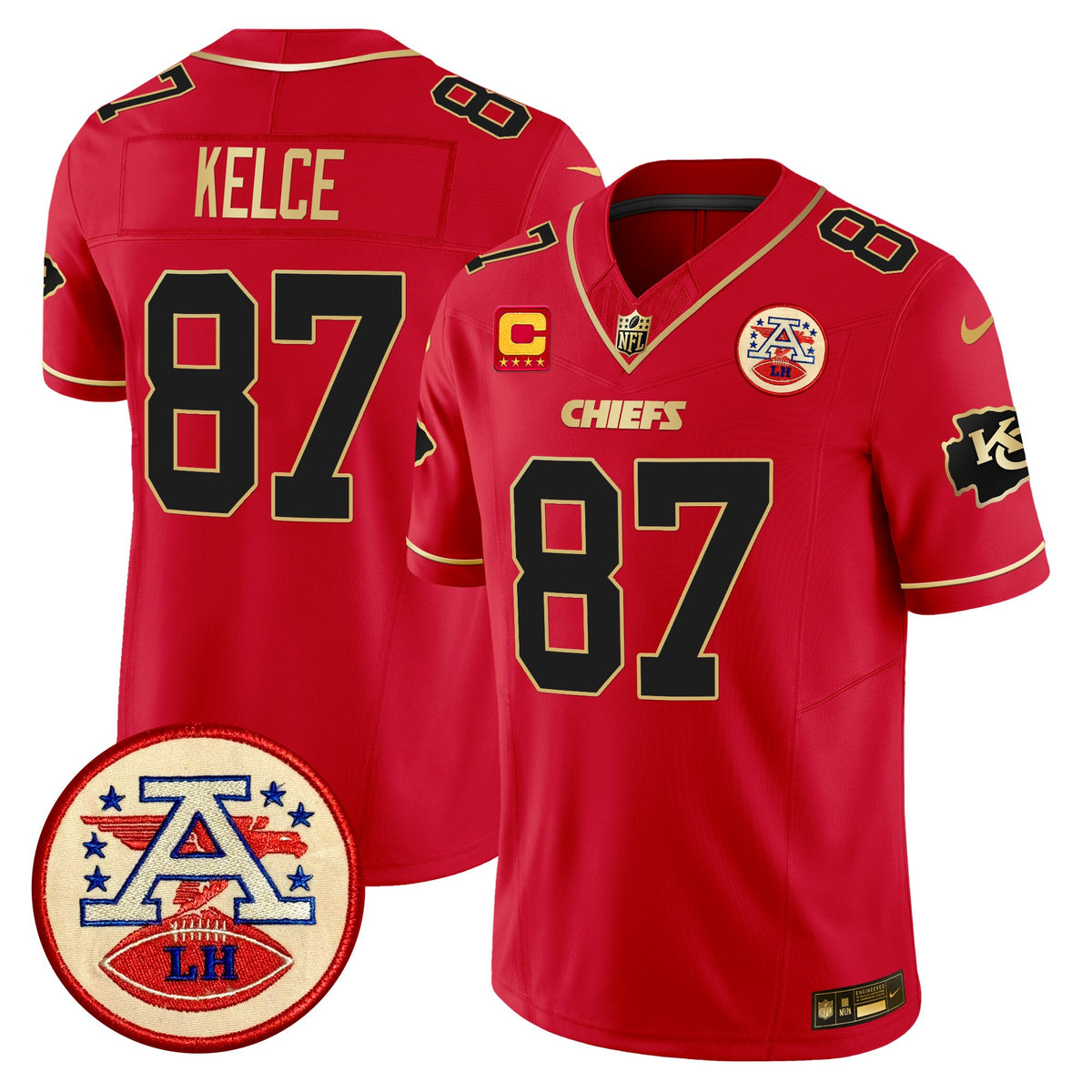 Men's Chiefs 2024 Lamar Hunt Patch Vapor Limited Jersey - All Stitched - Red Special - Travis Kelce — view 1