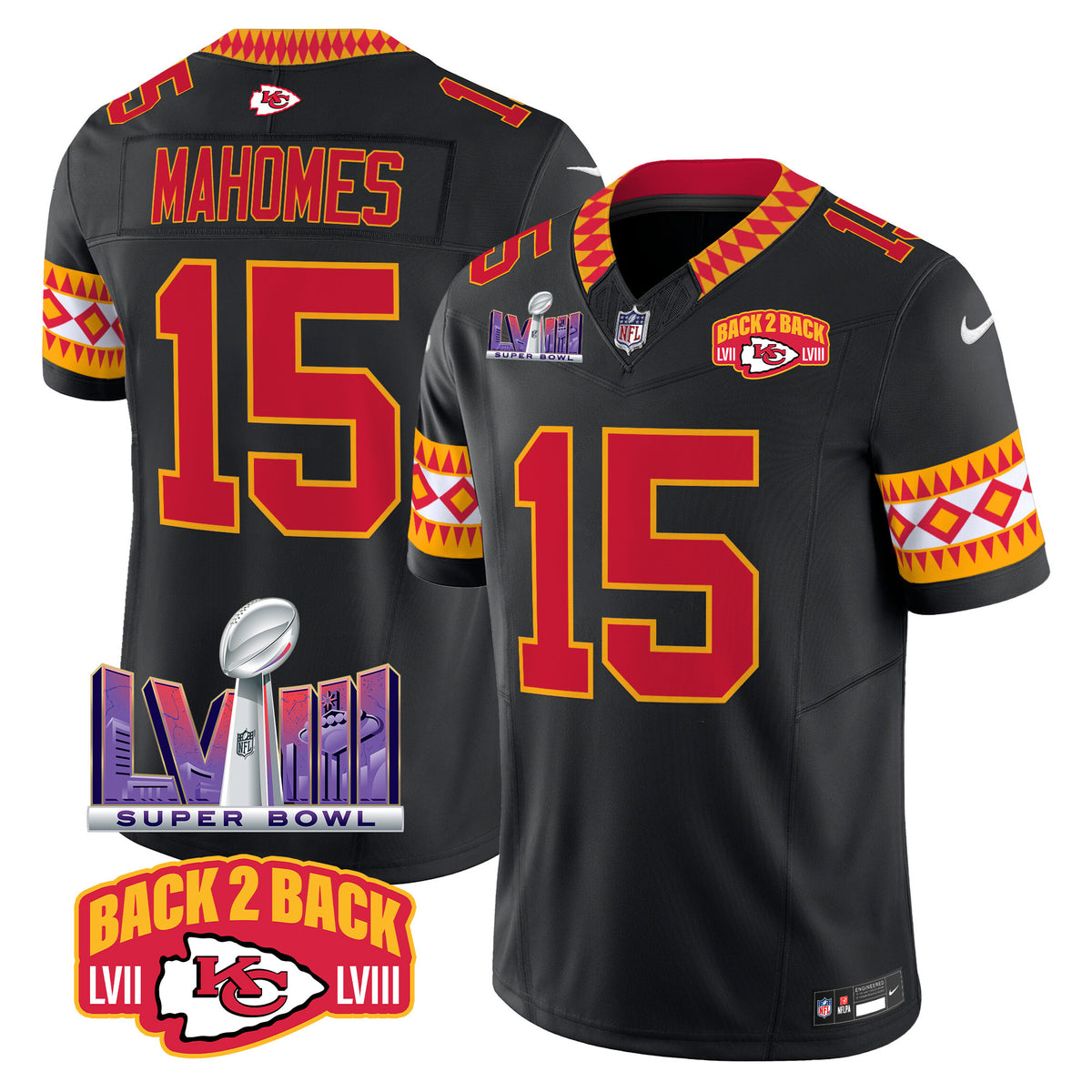 Men's Chiefs Special Vapor Limited Jersey - All Stitched - Black - Patrick Mahomes — view 1
