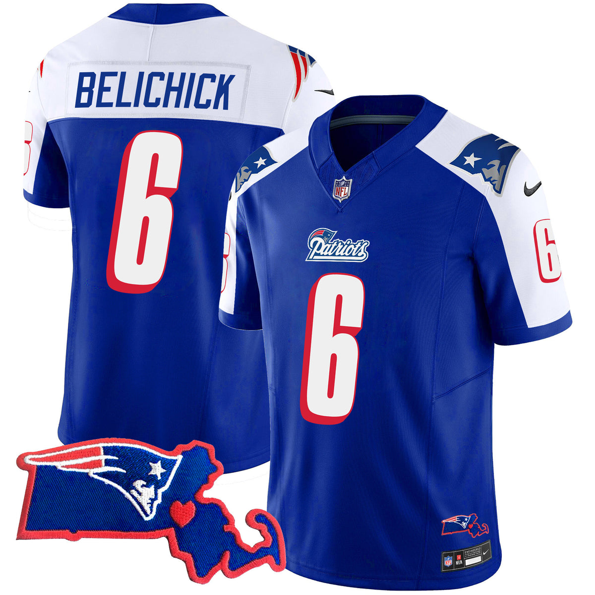 Men's Patriots Bill Belichick 6x Champions Vapor Jersey - All Stitched - 1996 Alternate - Bill Belichick — view 1