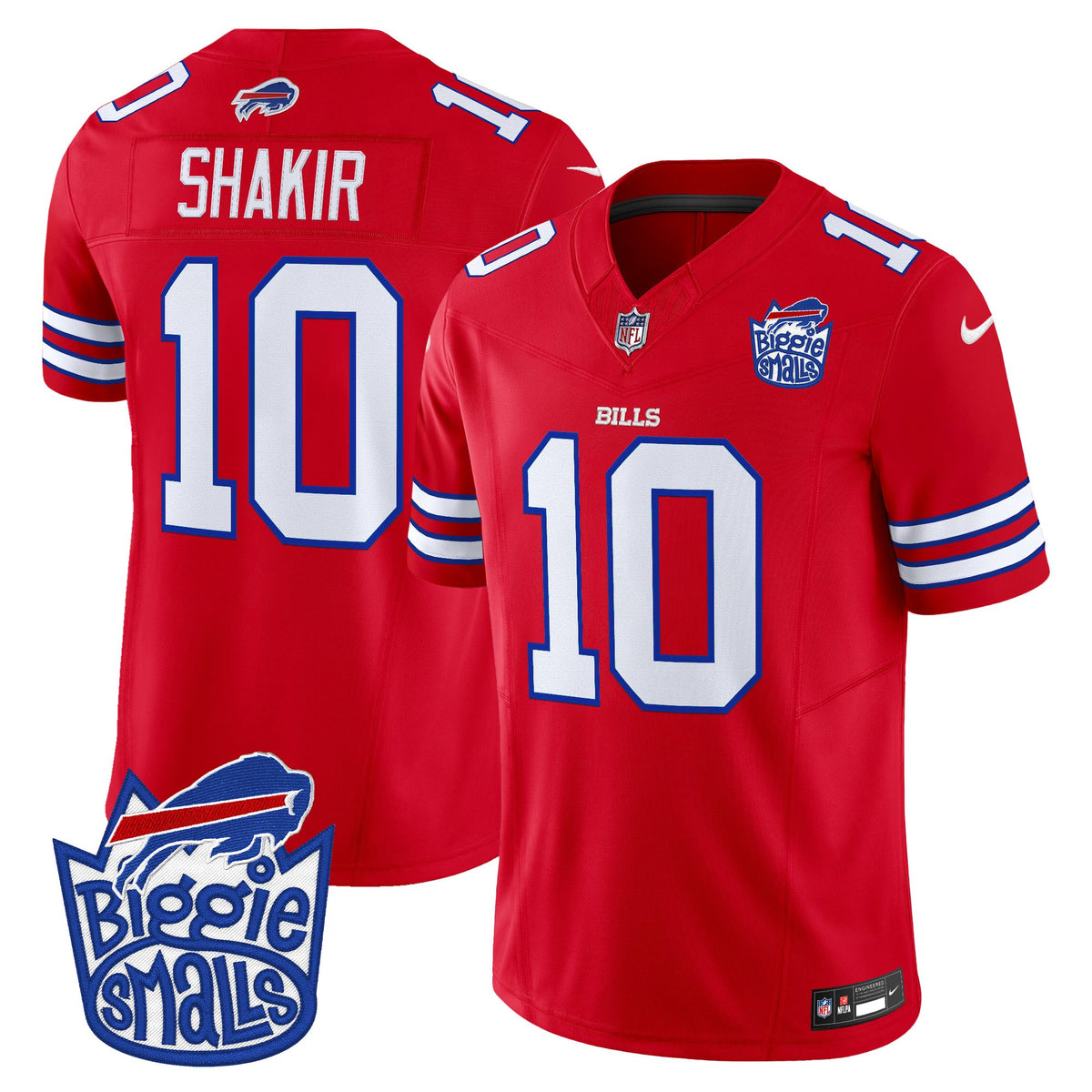 Men's Biggie Smalls × Buffalo Bills Vapor Limited Jersey - All stitched - Red - Khalil Shakir — view 1