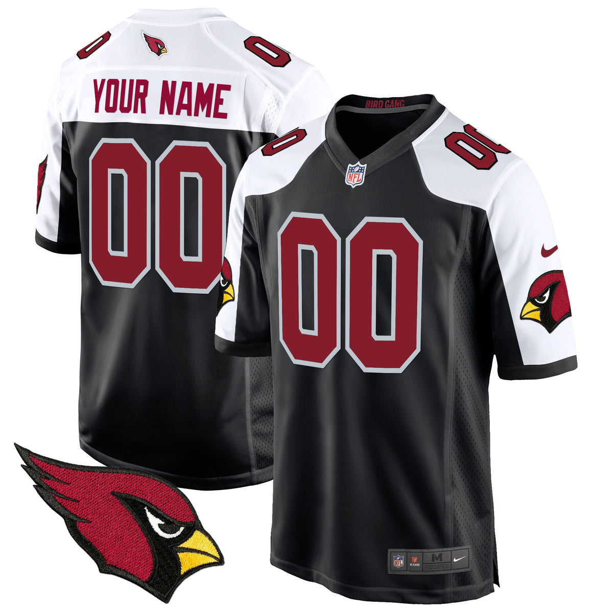 Arizona Cardinals 2024 Game Custom Jersey - All Stitched - Black Alternate — view 1
