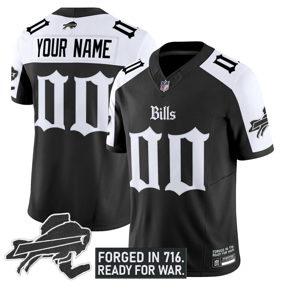 Buffalo Bills 'Gothic Cold Front Edition' Vapor Limited Custom Jersey - All Stitched - Alternate — view 1