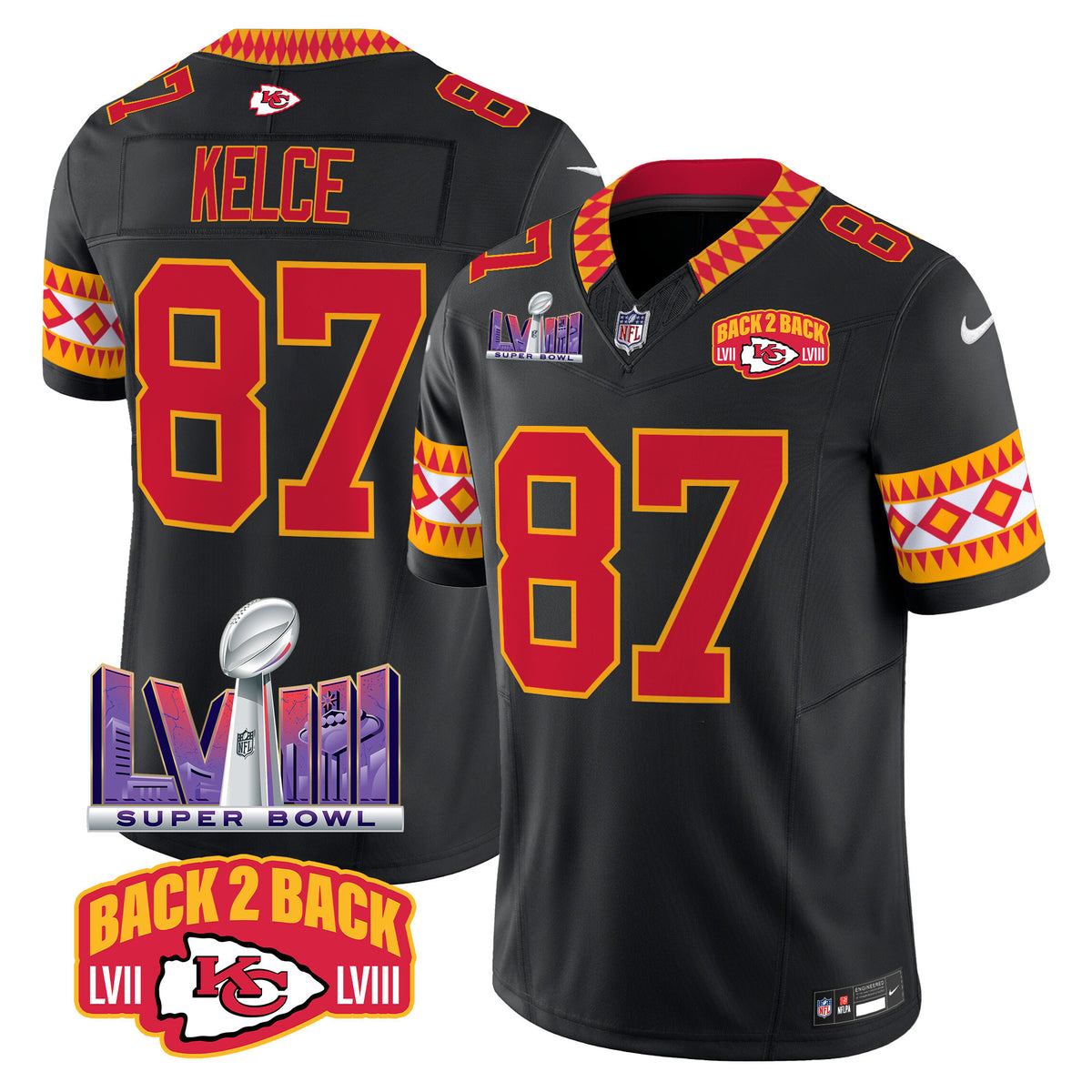 Men's Chiefs Special Vapor Limited Jersey - All Stitched - Black - Travis Kelce — view 1