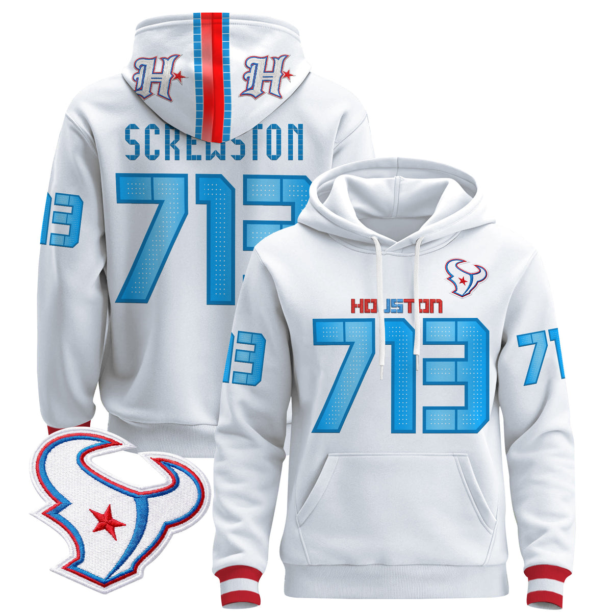 Houston Texans 2026 Rivalries Premium Pullover Hoodie - All Stitched - Screwston 713 — view 1