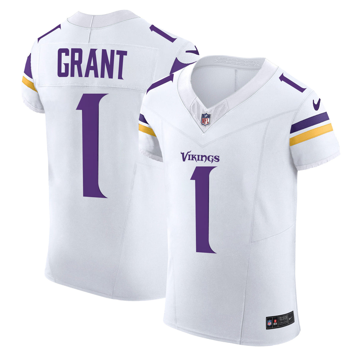 Men's Vikings Vapor Elite Jersey - All Stitched - White - Bud Grant — view 1