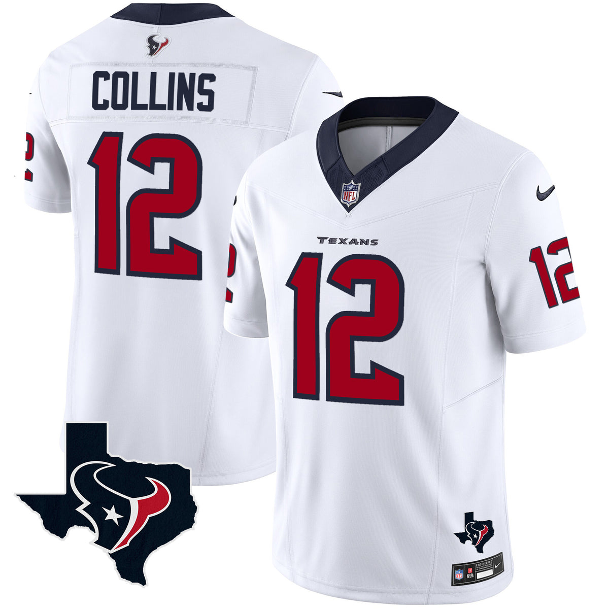 Men's Houston Texans Vapor Limited Jersey - All Stitched - White - Nico Collins — view 1