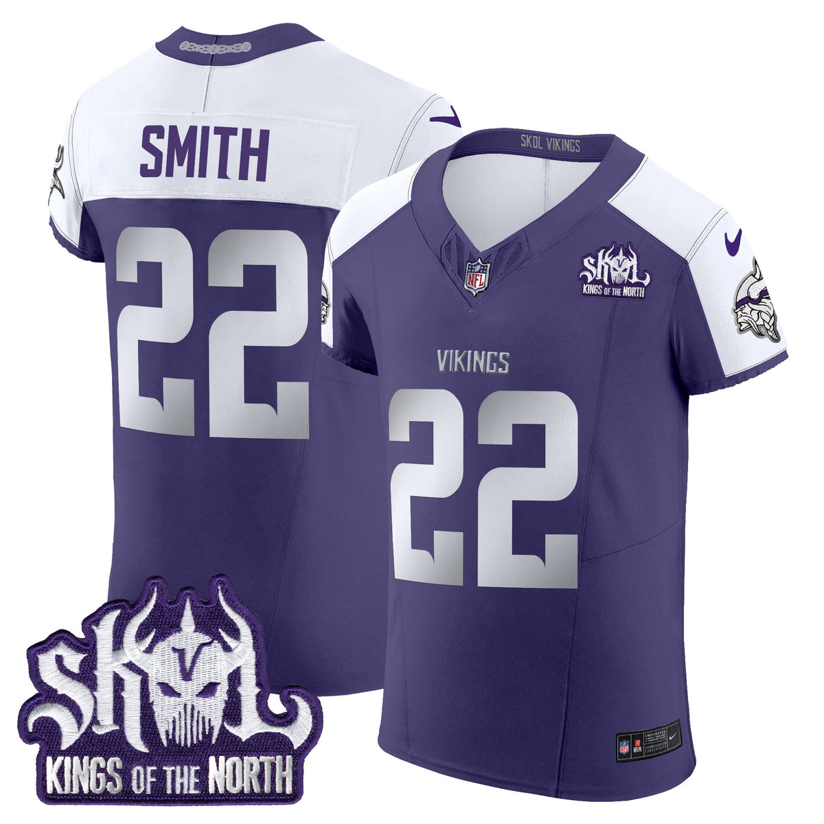 Men's Minnesota Vikings 2024 Winter Warrior Skol Patch Vapor Elite Jersey - All Stitched - Purple Alternate - Harrison Smith — view 1