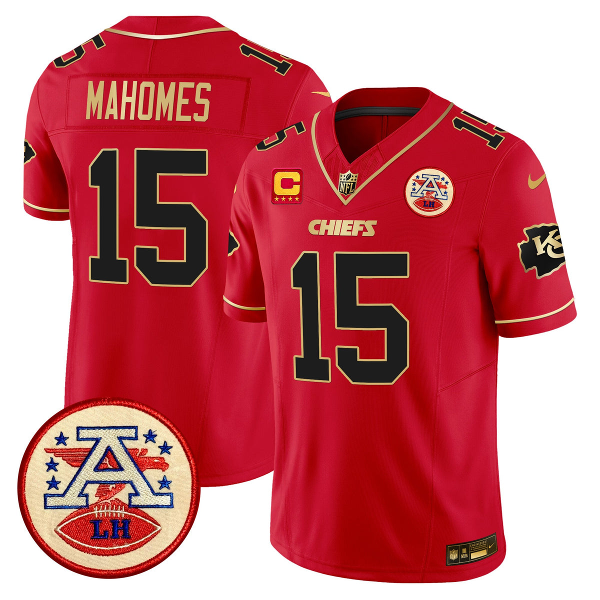 Men's Chiefs 2024 Lamar Hunt Patch Vapor Limited Jersey - All Stitched - Red Special - Patrick Mahomes — view 1