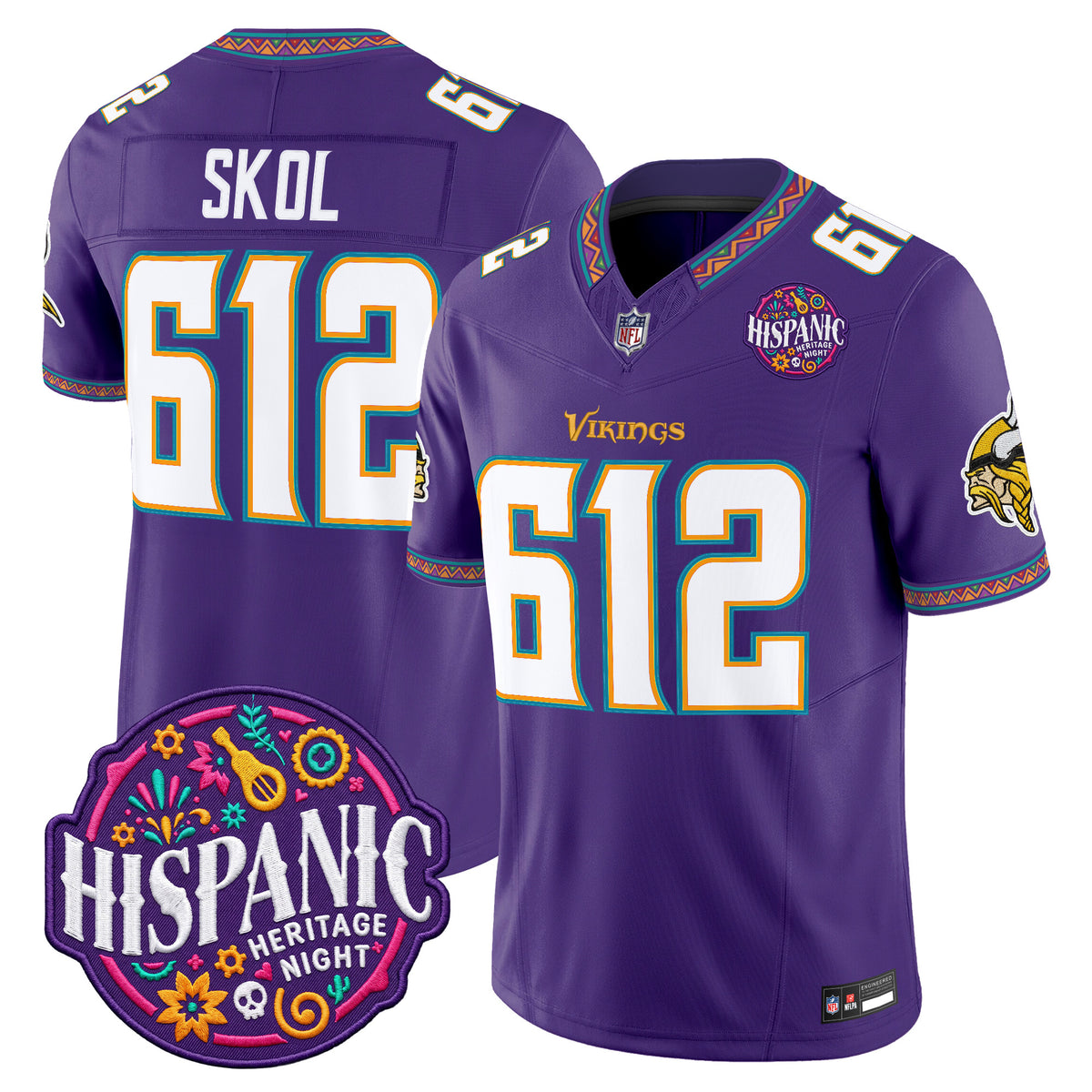 Men's Minnesota Vikings 2026 Latino Heritage Month Vapor Limited Jersey - All Stitched - Purple - Skol 612 — view 1