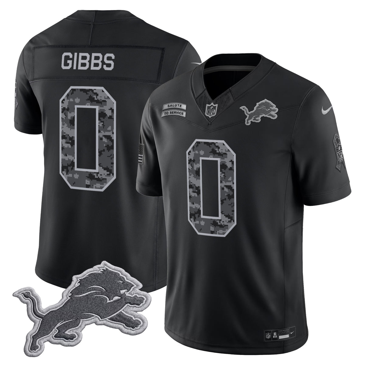 Detroit Lions 2026 Salute to Service Vapor Limited Jersey - All Stitched - Jahmyr Gibbs — view 1