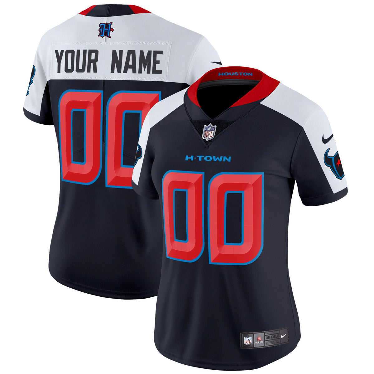 Houston Texans 2024 Vapor Limited Custom Jersey - All Stitched - Navy Alternate — view 1