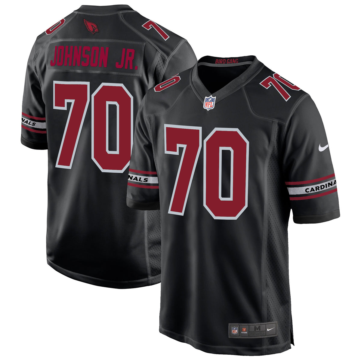 Men's Arizona Cardinals 2024 Game Jersey - All Stitched - Black - Paris Johnson Jr — view 1