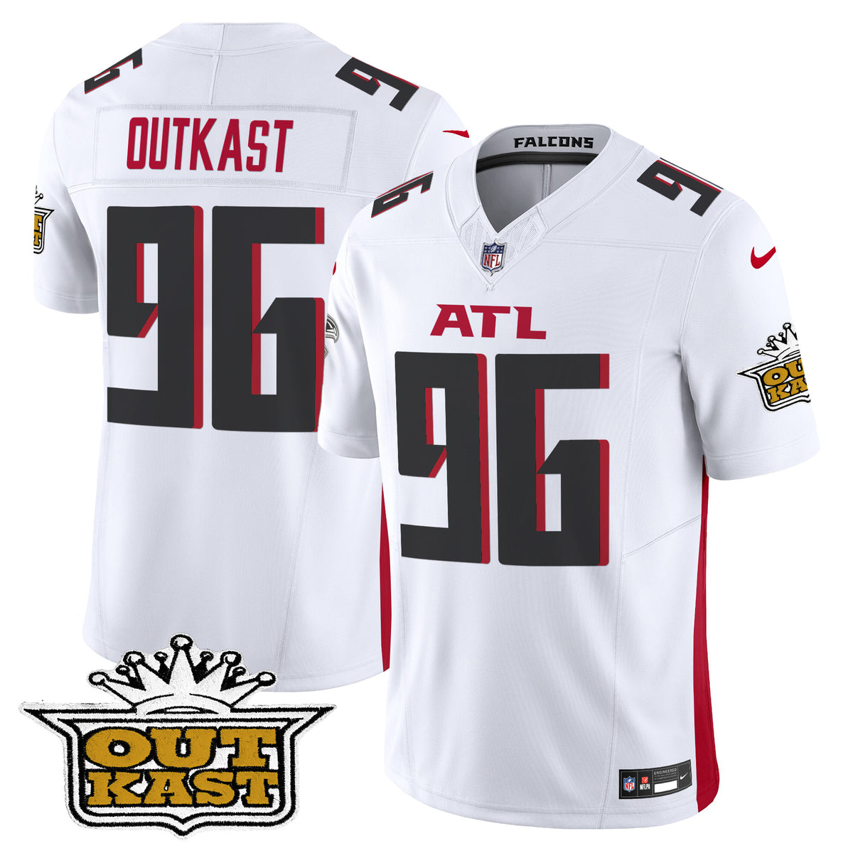 Men's Outkast x Atlanta Falcons 2024 Vapor Limited Jersey - All Stitched - White - OutKast — view 1