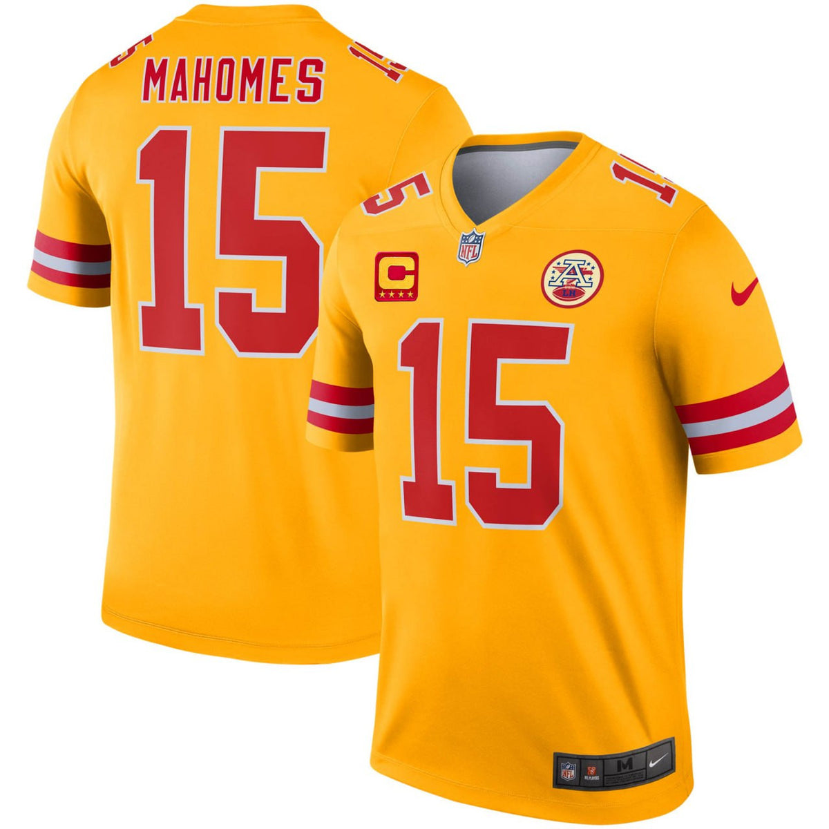 Patrick Mahomes #15 Kansas City Chiefs Yellow Jersey - All Stitched - Patrick Mahomes — view 1