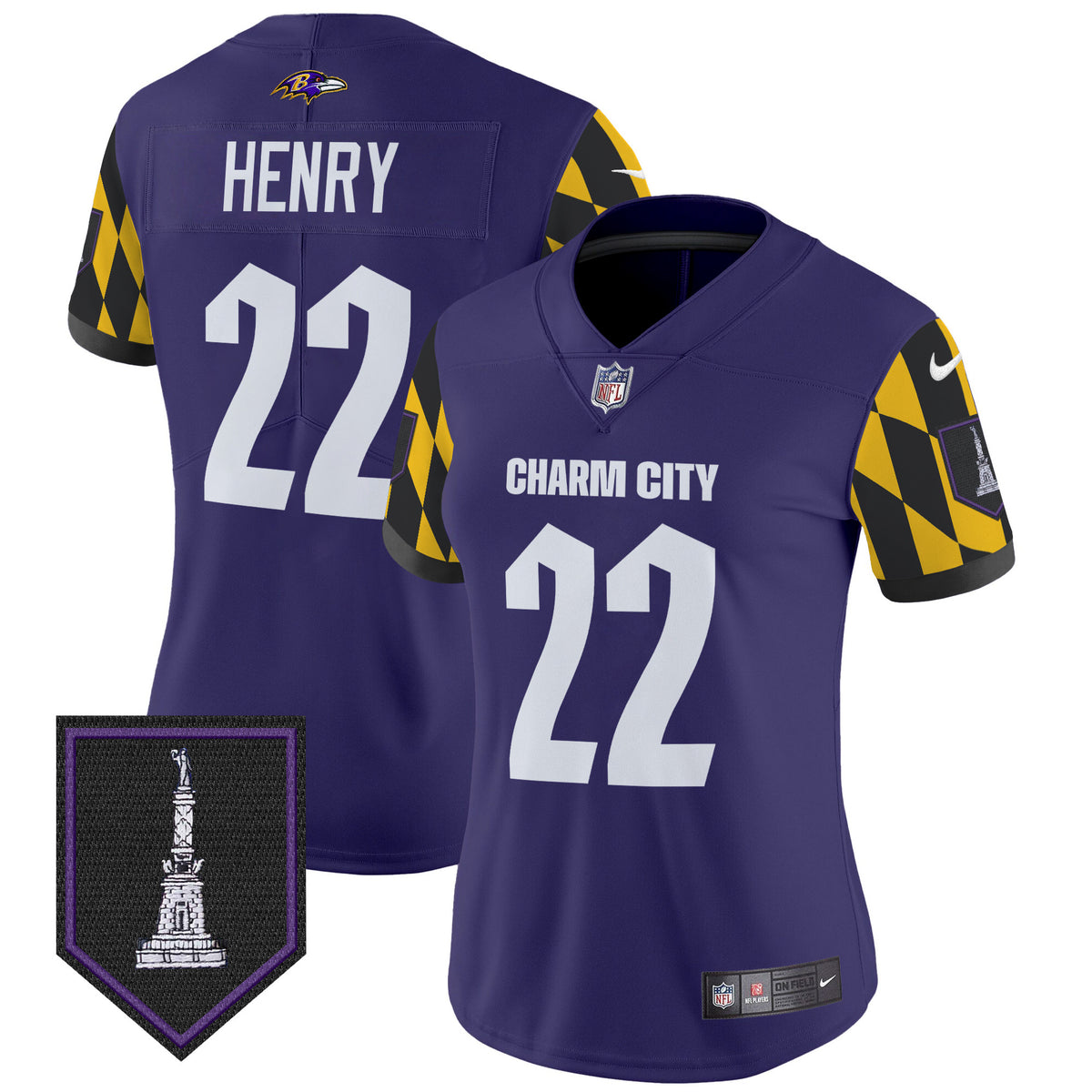 Women's Ravens City Edition Patch Vapor Limited Jersey - All Stitched - Purple - Derrick Henry — view 1