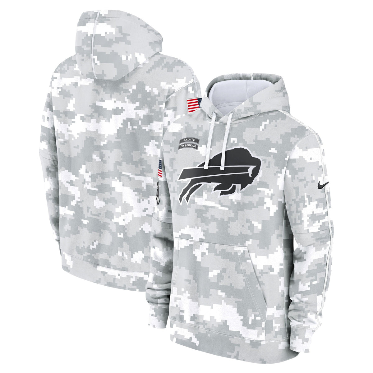 Buffalo Bills 2024 Salute to Service Pullover Hoodie - Arctic Camo - All Stitched - Arctic Camo — view 1