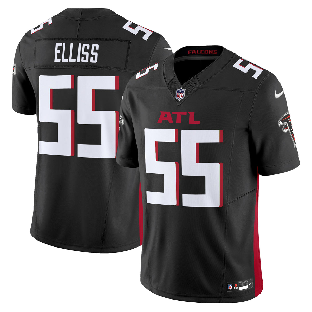Men's Atlanta Falcons 2024 Vapor Limited Jersey - All Stitched - Black - Kaden Elliss — view 1