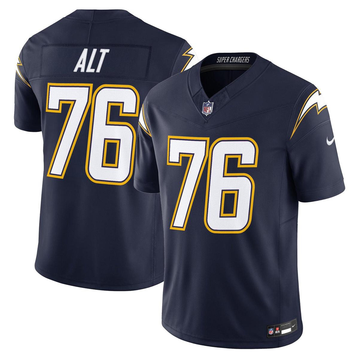 Men's Los Angeles Chargers 2025 Alternate Charger Power Vapor Limited Jersey - All Stitched - Navy - Joe Alt — view 1