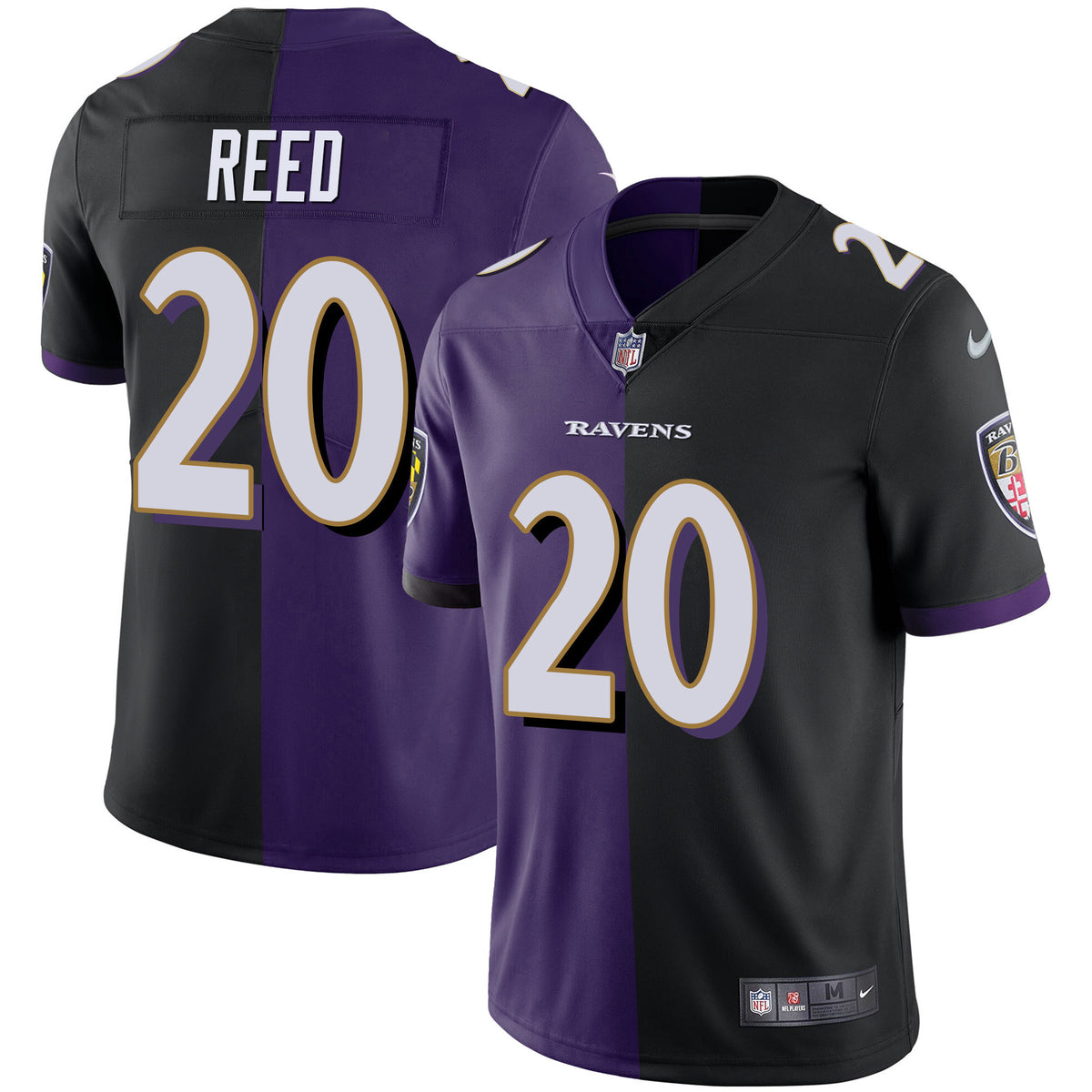 Ravens Split Vapor Jersey - All Stitched - Men - Ed Reed — view 1