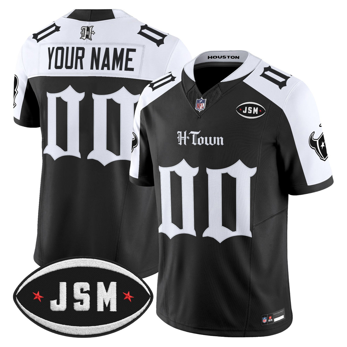 Houston Texans Janice McNair Memorial Patch Vapor Limited Custom Jersey - Gothic Edition - All Stitched - Alternate — view 1