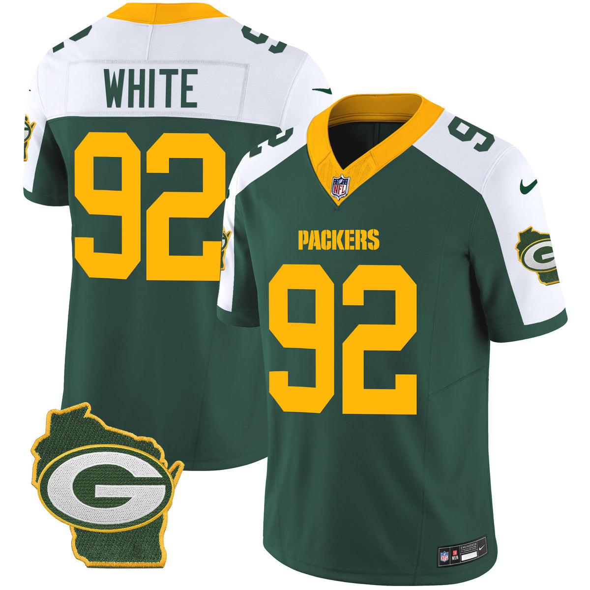 Men's Packers Home Patch Vapor Jersey V3 - All Stitched - Alternate - Reggie White — view 1
