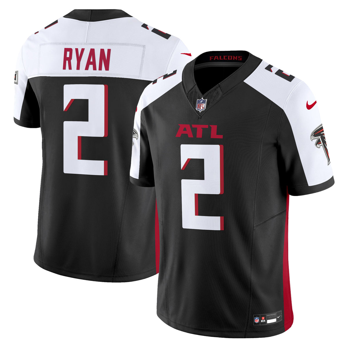Men's Atlanta Falcons 2024 Vapor Limited Jersey - All Stitched - Black Alternate - Matt Ryan — view 1