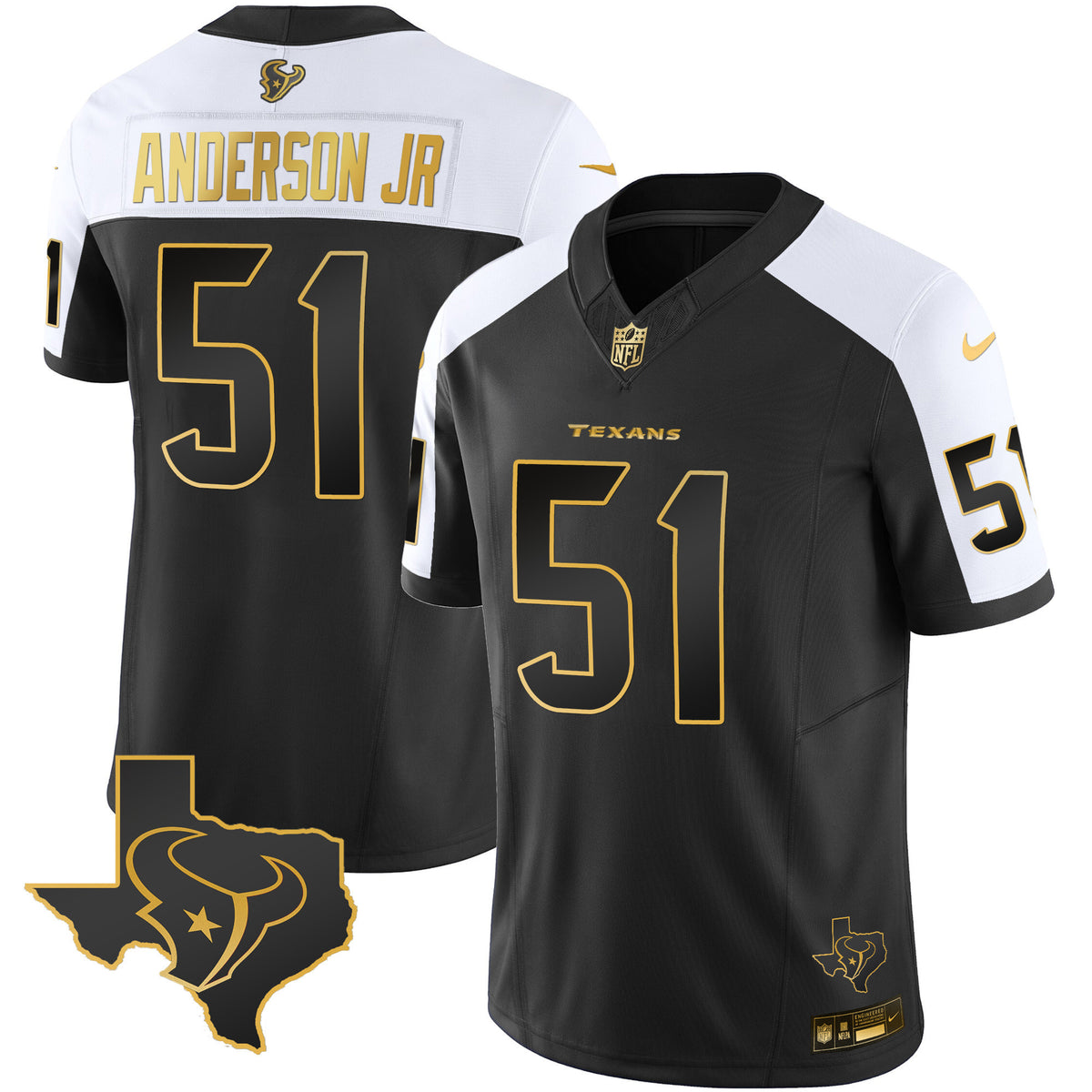 Men's Houston Texans Gold Vapor Limited Jersey - All Stitched - Alternate Gold - Will Anderson Jr — view 1