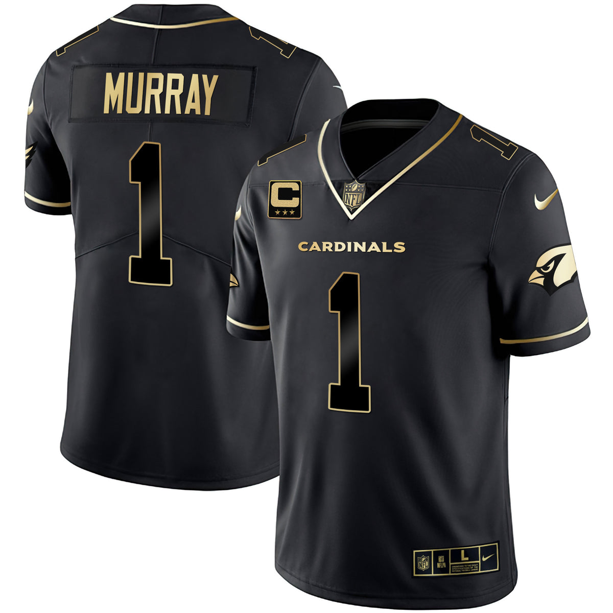 Men's Arizona Cardinals Black Gold & White Gold Vapor Limited Jersey - All Stitched - Black Gold - Kyler Murray — view 1