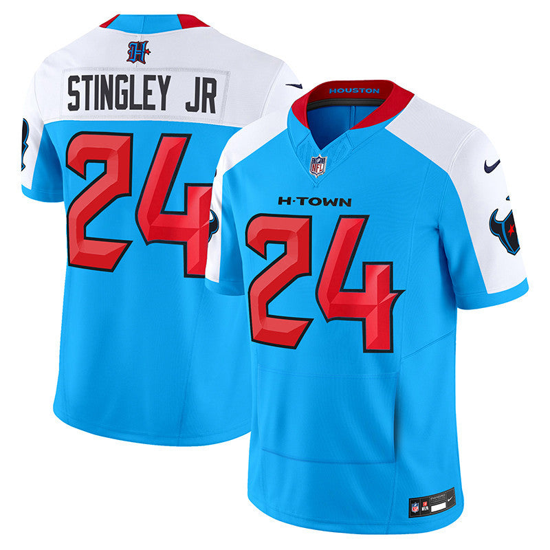 Men's Houston Texans 2024 Vapor Hand Warmer Jersey V2 - All Stitched - Blue Alternate - Derek Stingley Jr — view 1