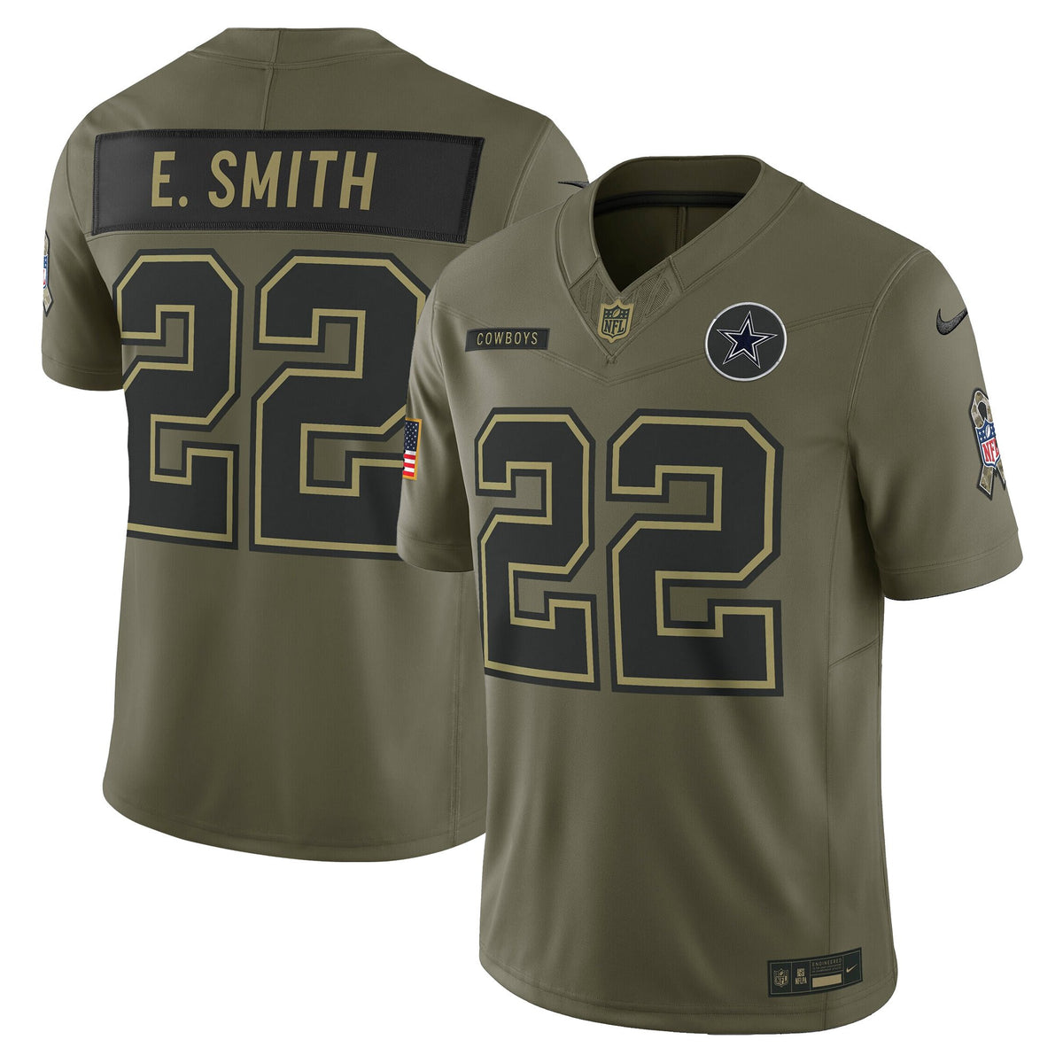Dallas Cowboys 2025 Salute to Service Vapor Limited Jersey - All Stitched - Emmitt Smith — view 1