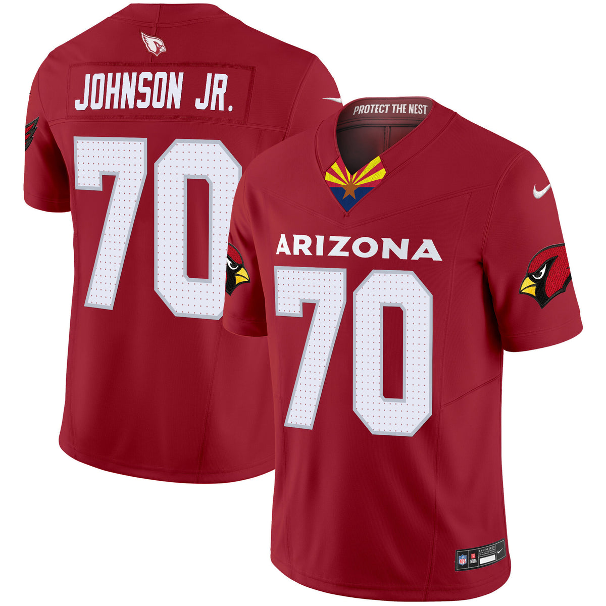 Men's Arizona Cardinals 2024 Special Vapor Limited Jersey V2 - All Stitched - Red - Paris Johnson Jr — view 1