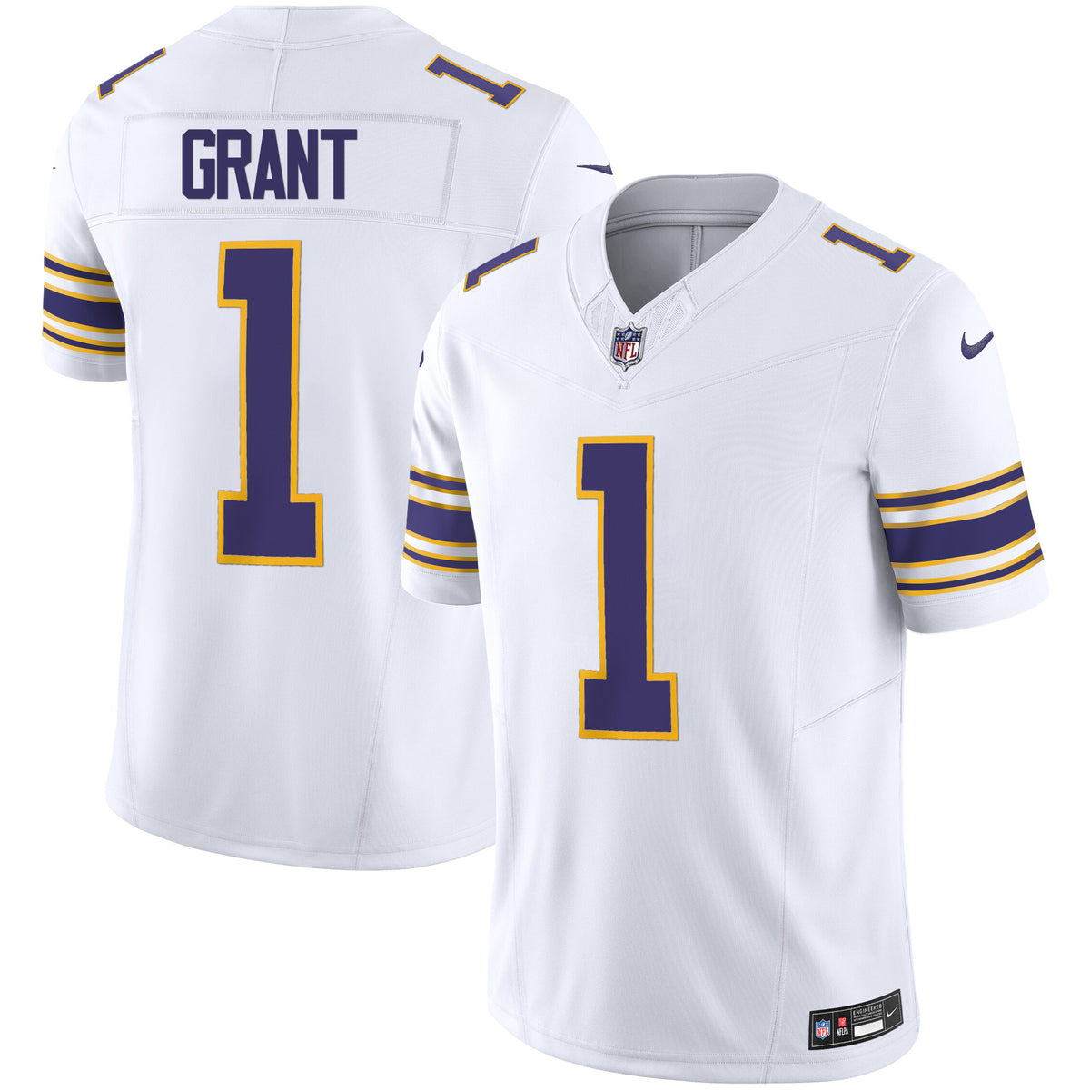 Men's Vikings Classic Limited Jersey - All Stitched - White - Bud Grant — view 1
