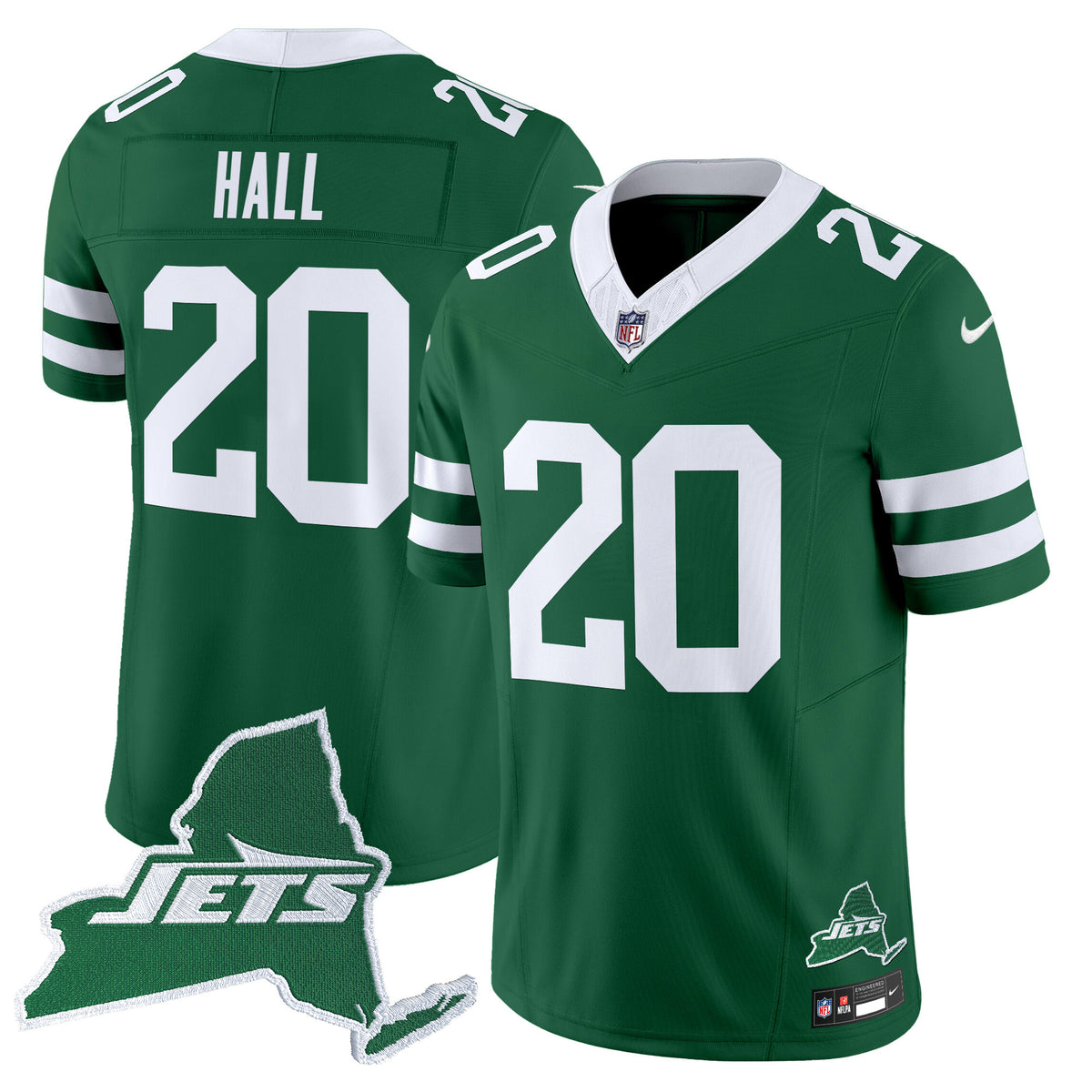 Men's New York Jets Home Patch Vapor Legacy Limited Jersey - All Stitched - Green - Breece Hall — view 1
