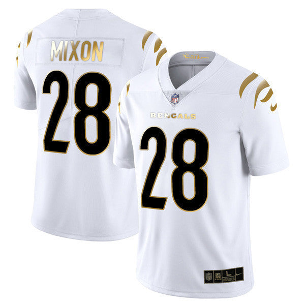 Women's Cincinnati Bengals Player Vapor Limited Jersey - All Stitched - White Gold - Joe Mixon — view 1