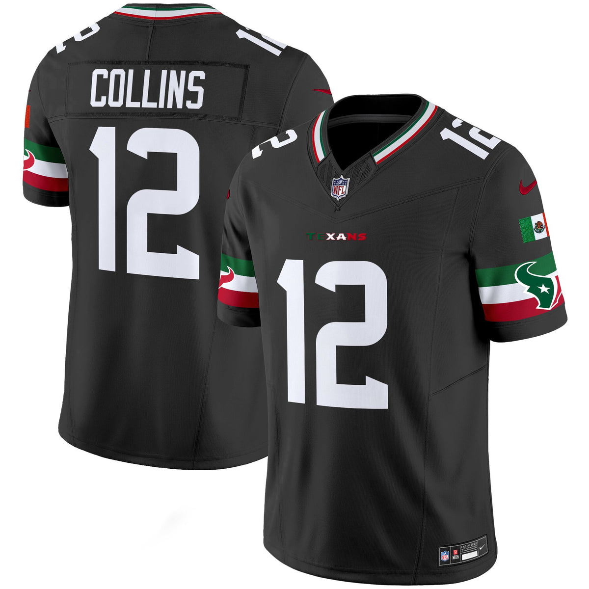 Men's Houston Texans Mexico Vapor Limited Jersey - All Stitched - Black - Nico Collins — view 1
