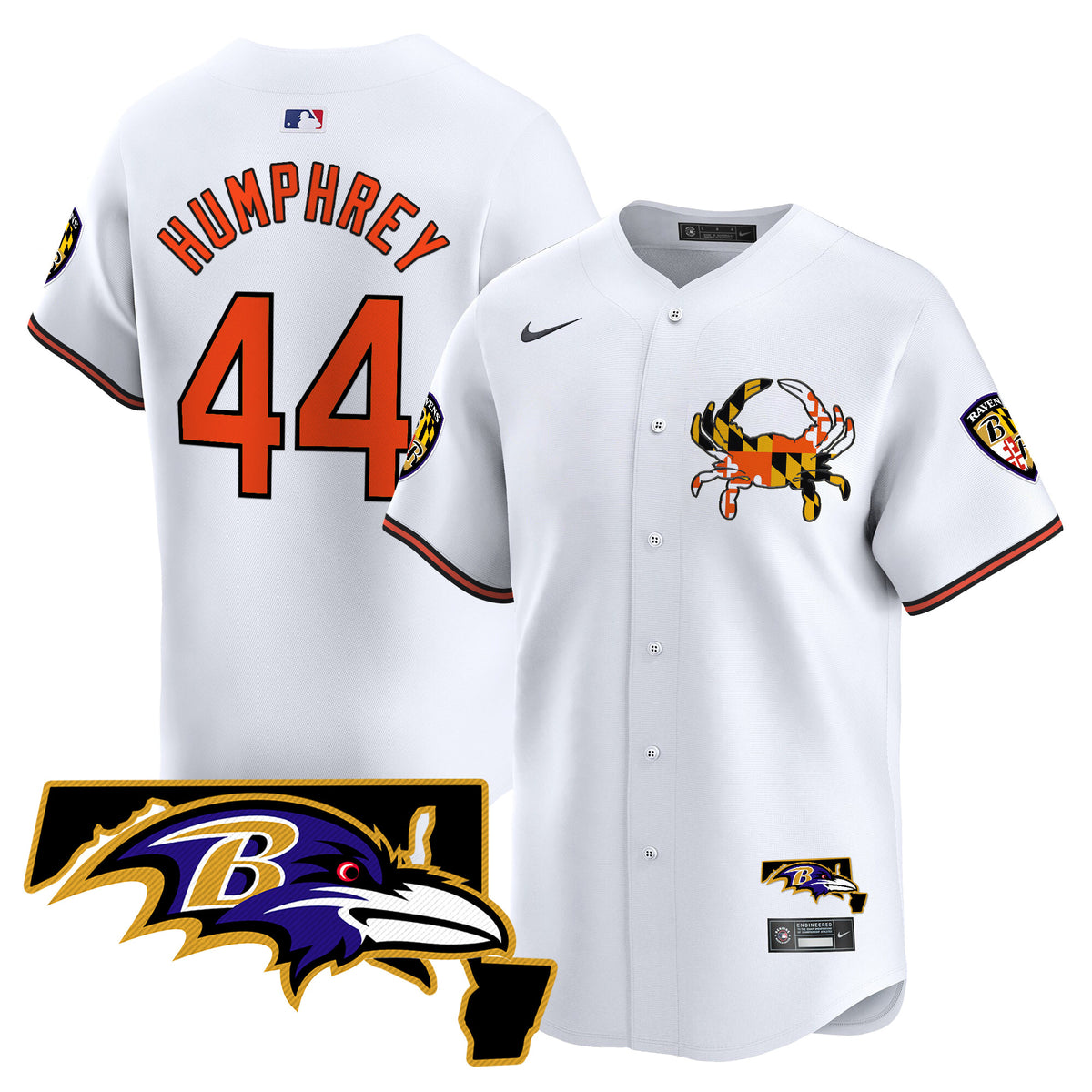 Men's Baltimore Ravens 2024 Vapor Premier Baseball Jersey - All Stitched - White - Marlon Humphrey — view 1