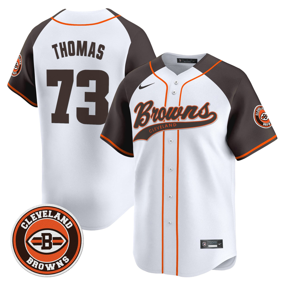 Men's Cleveland Browns 2025 Vapor Premier Limited Jersey - All Stitched - Alternate - Joe Thomas — view 1