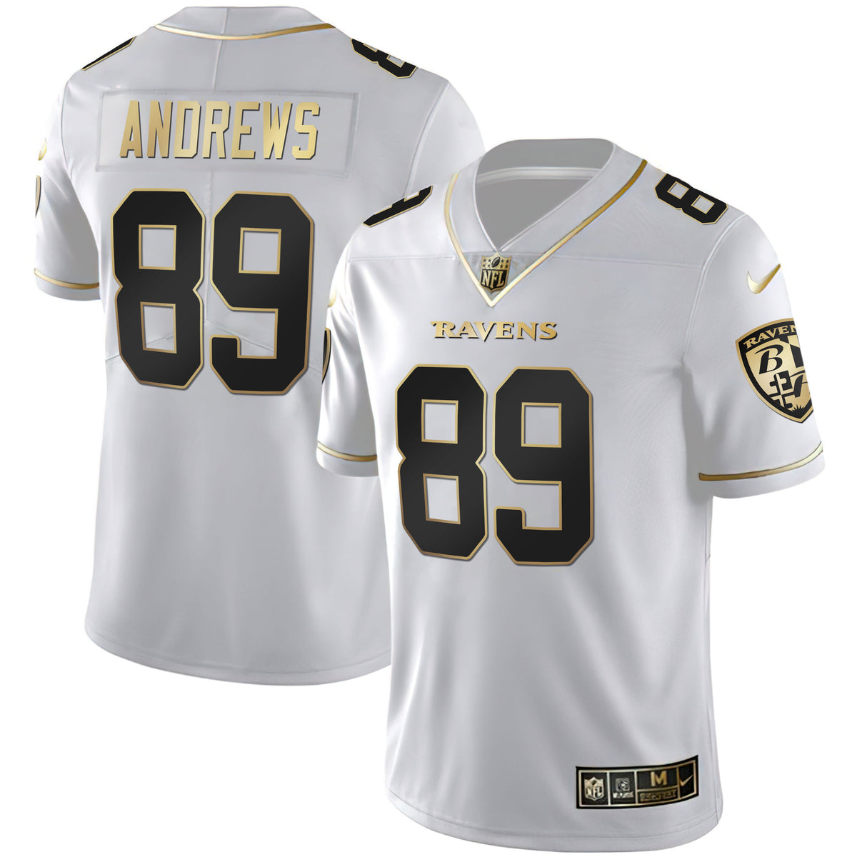 Men's Ravens Gold Vapor Jersey - All Stitched - White Gold - Mark Andrews — view 1