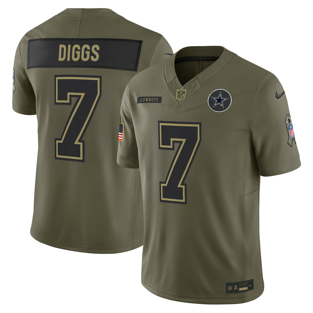 Dallas Cowboys 2025 Salute to Service Vapor Limited Jersey - All Stitched - Trevon Diggs — view 1