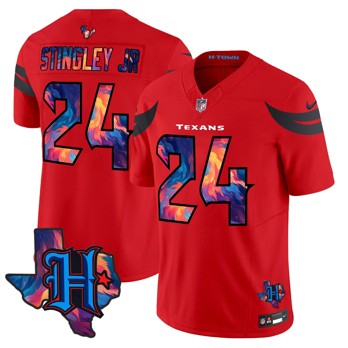 Men's Houston Texans 2024 Special Vapor Limited Jersey - All Stitched - Red - Derek Stingley Jr — view 1