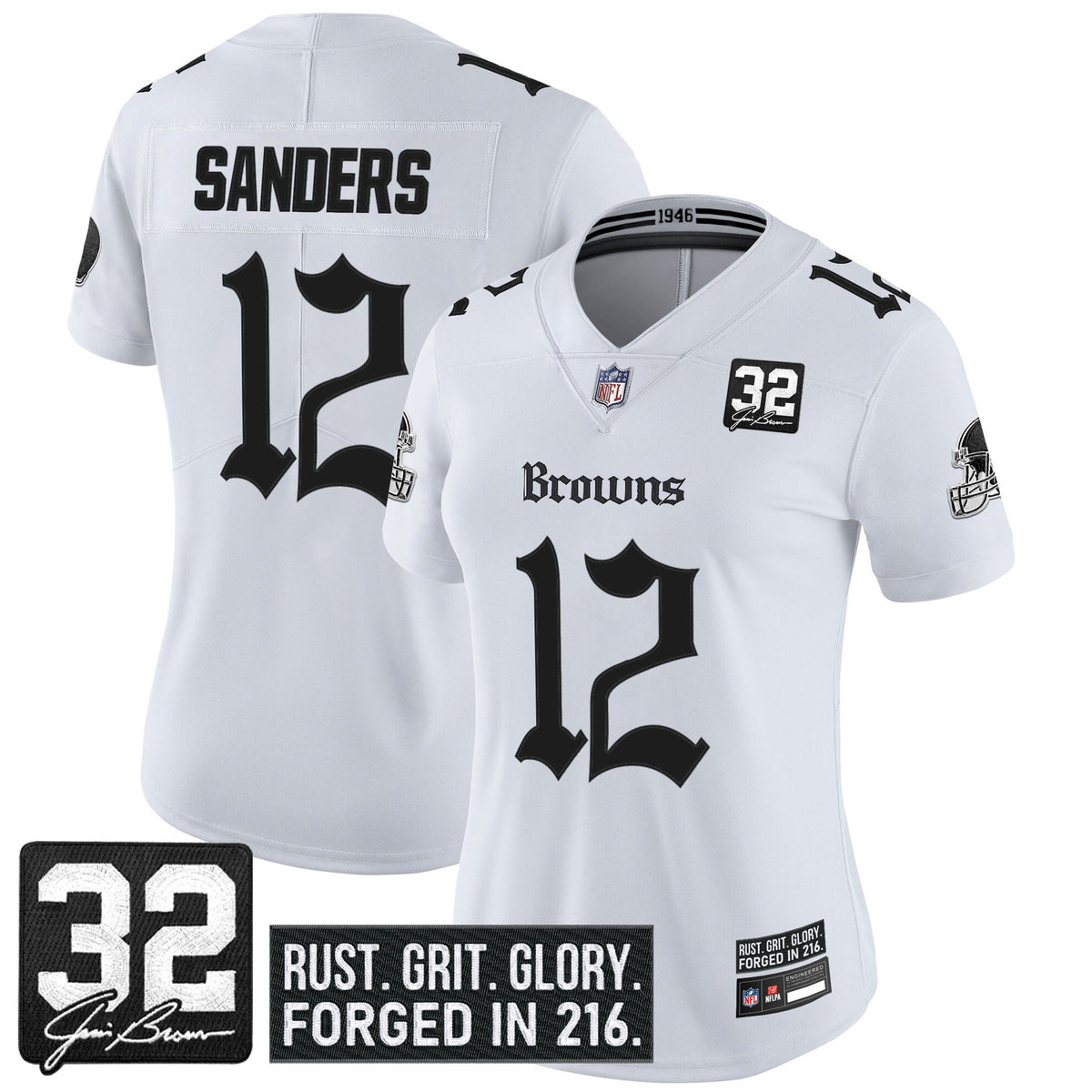 Women's Cleveland Browns 'Gothic Dawg Shadows Drop' Vapor Limited Jersey - All Stitched — view 1