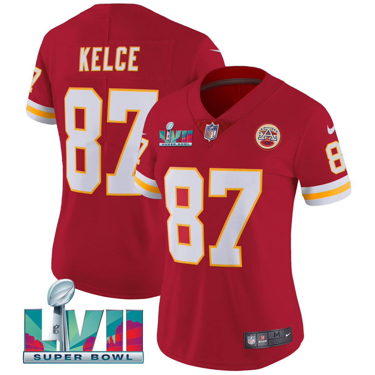 Women's Chiefs Throwback Limited Vapor Jersey - All Stitched - Red - Travis Kelce — view 1