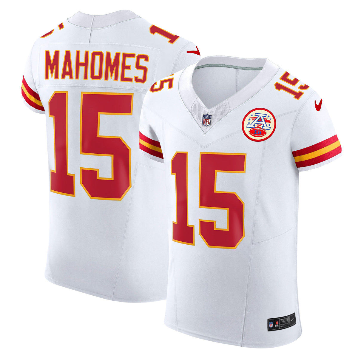 Men's Chiefs Vapor Elite Jersey - All Stitched - White - Patrick Mahomes — view 1