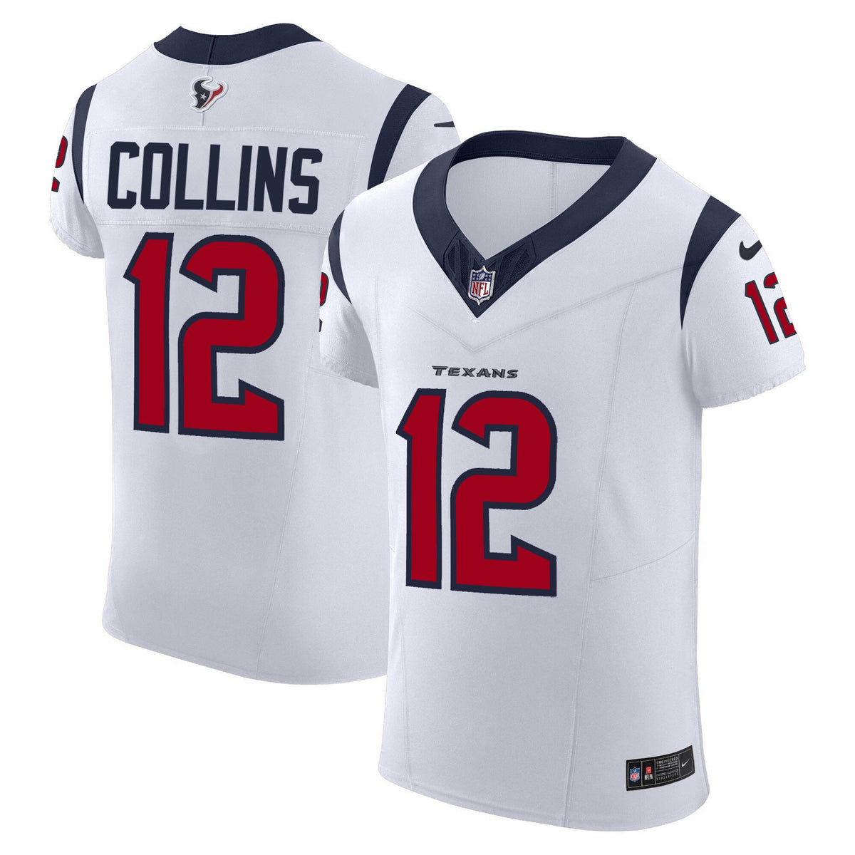 Men's Houston Texans Vapor Elite Jersey - All Stitched - White - Nico Collins — view 1