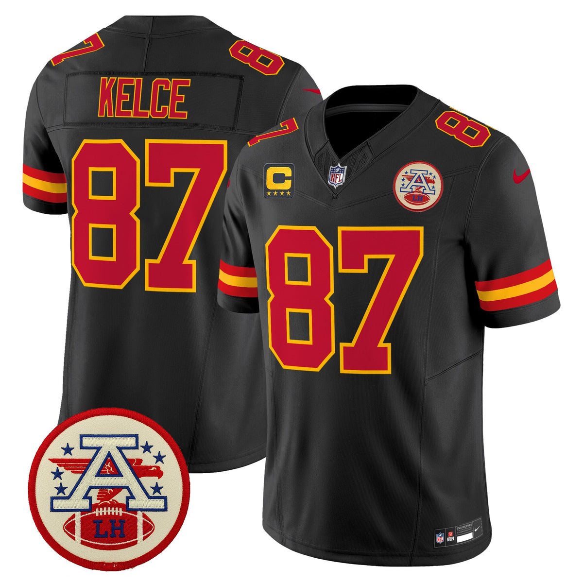Men's Chiefs 2026 Lamar Hunt Patch Vapor Limited Jersey - All Stitched - Black - Travis Kelce — view 1
